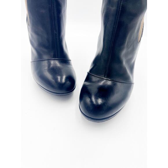 Dries Van Noten Black Heeled Leather Boots EUC Sz 9 - Picture 4 of 12